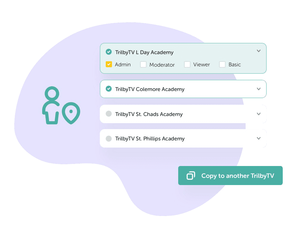 TrilbyTV Multi-site: Manage and share digital signage content across an entire school group or trust from one dashboard