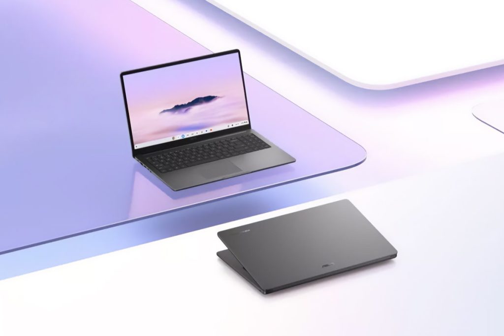 Durable ASUS Chromebook with a reinforced chassis, designed for student use in 1:1 learning programmes
