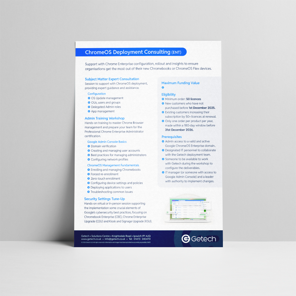 Chrome Enterprise: ChromeOS Deployment Consulting