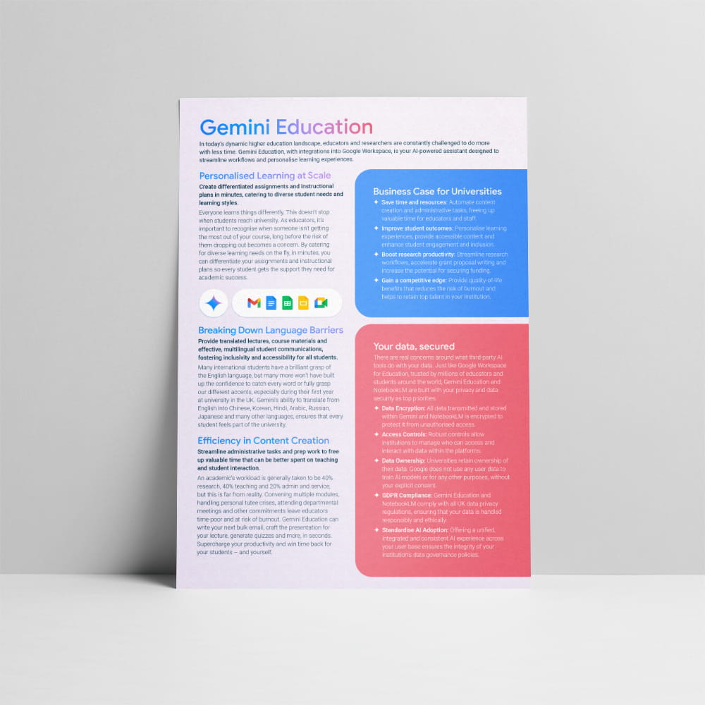 Gemini and NotebookLM for Higher Education